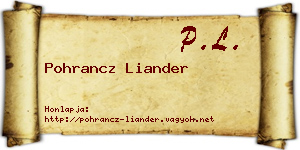 Pohrancz Liander névjegykártya
